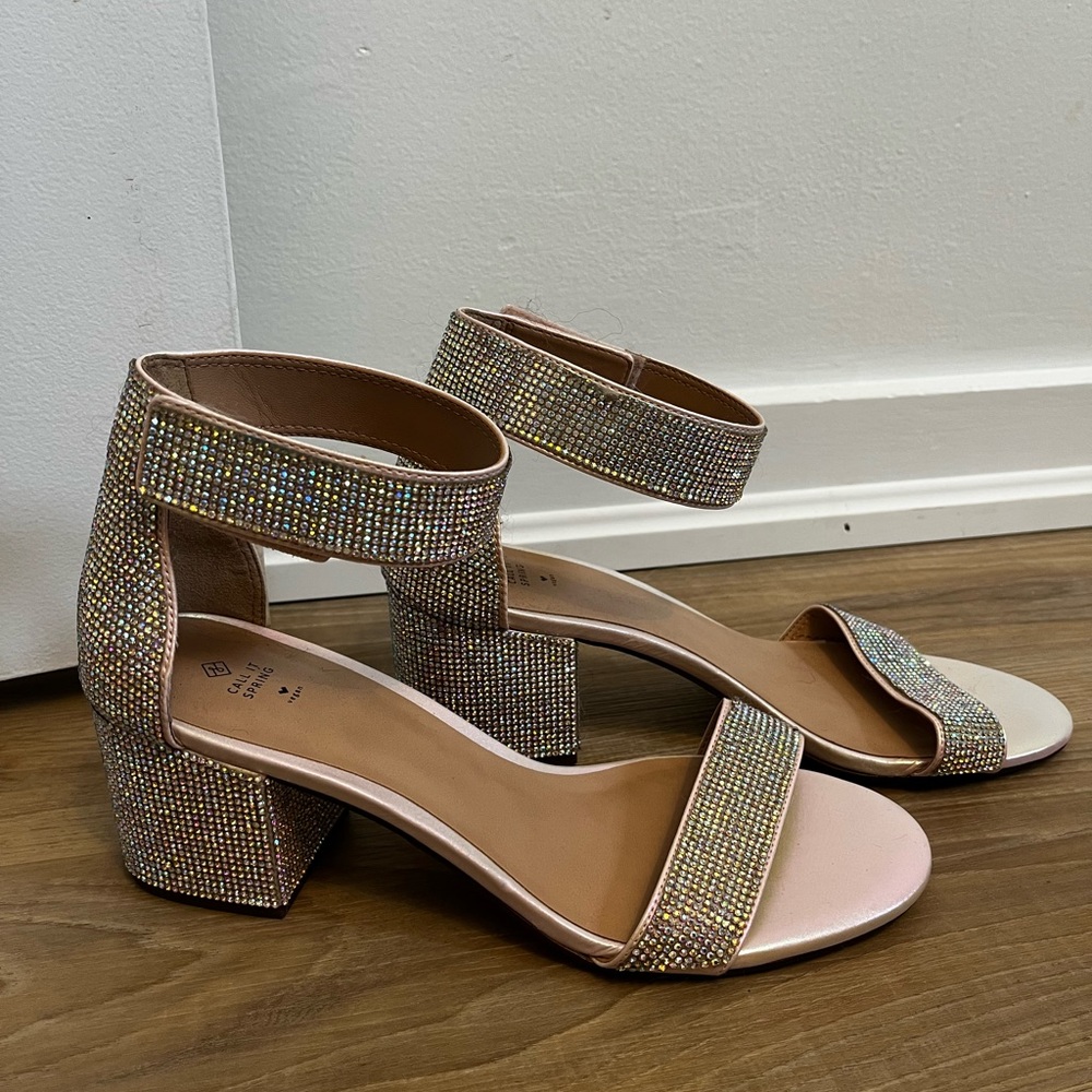 Call is string sparkle heels